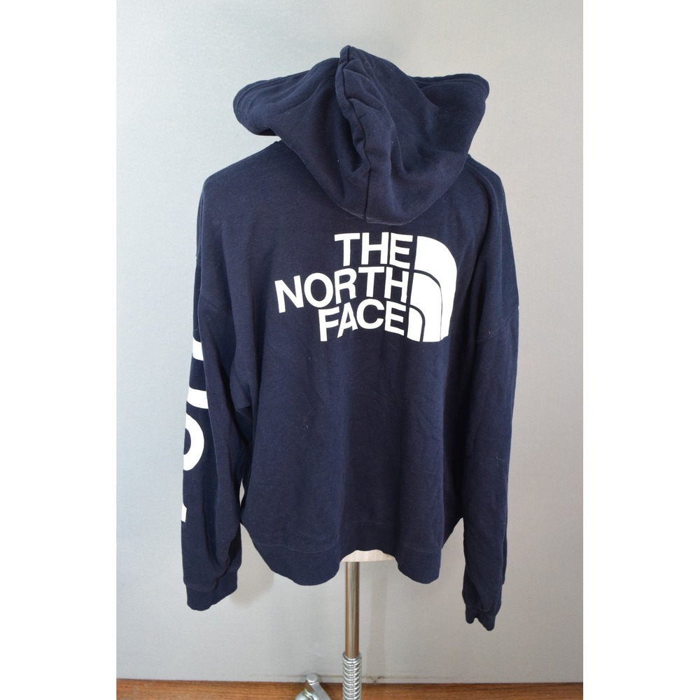 The North Face Hoodie XL Navy Blue USA Graphic Pullover Womens
